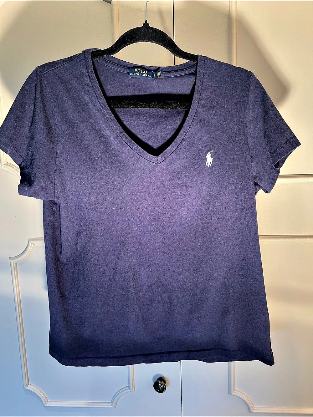 Polo Ralph Lauren V-Neck Short Sleeve Tee Purple Large